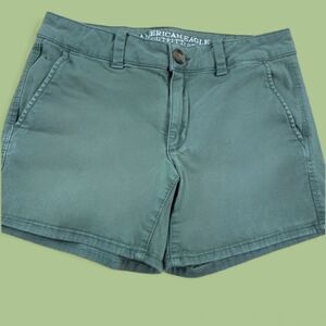 American Eagle Outfitters Green Jean Shorts Relaxed Fit